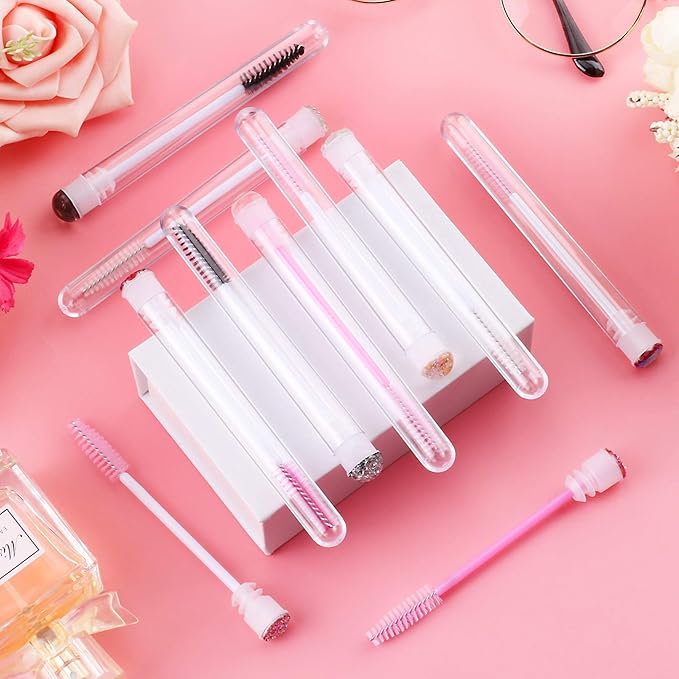 Dming 50pcs Eyelash brush Lash Wand Makeup tool Eyelash Extension supplies Cleaning brush Diamond Mascara (50, mix)