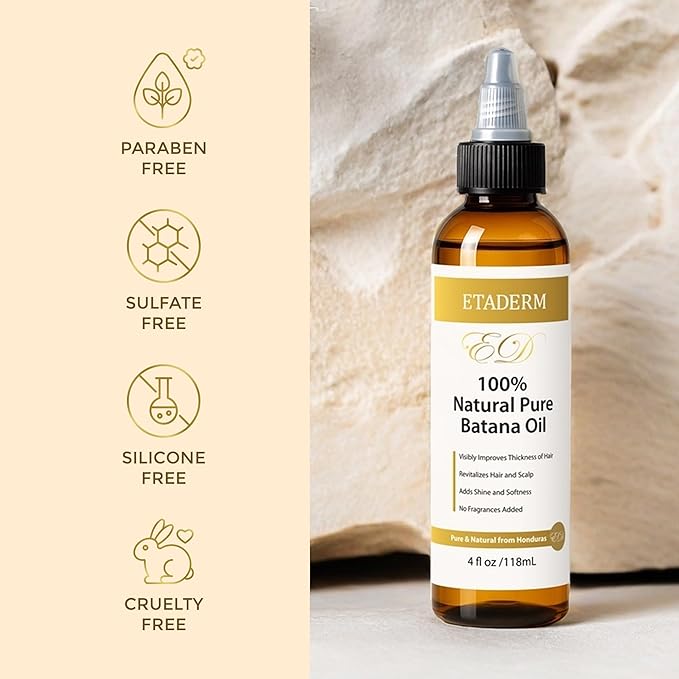 Raw Batana Oil for Hair Growth - Natural Hair Growth Oil & Hair Care Solution for Stronger and Thicker Hair - Stimulates Regrowth, Nourishes and Repairs Damage - Miskito and Honduran Formula