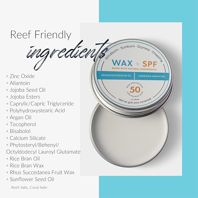 Reef Safe Sunscreen SPF 50 Mineral Face Balm, Hawaii & Mexico Approved, Biodegradable, Zinc, Allantoin, Oxybenzone & Octinoxate Free, Water Resistant, Biodegradable, Natural Ingredients by Coral Safe