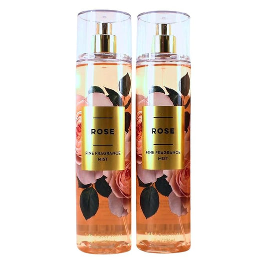 Bath & Body Works Fine Fragrance Mist, Set of 2 Bottles, 8oz Per Bottle (Rose)