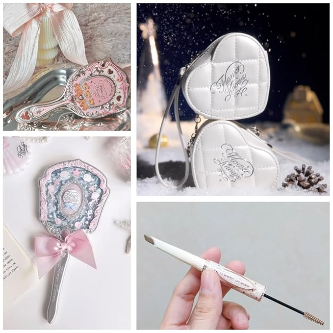 Flower Knows Feb-The Heartfelt Affair Kit,16 Pieces Makeup Gift Kit,Includes Make-up Palette,Lipgloss,Eyeshadow,Blush,Brow Pencil,Hand Mirror,Brush,Perfect Valentine,Make Up Gift for Women&Girls