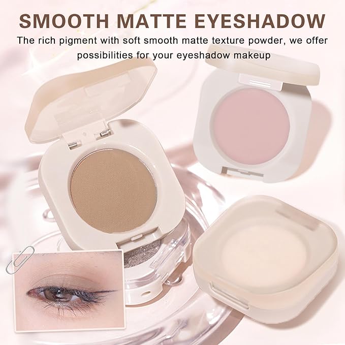 Pink Eyeshadow,Lightweight Nude Eyeshadow,Blendable Formula Eye Shadow for Older Women,Ultra-fine Smooth Powder,Daily Matte Eyes Makeup (02 Half Pink)