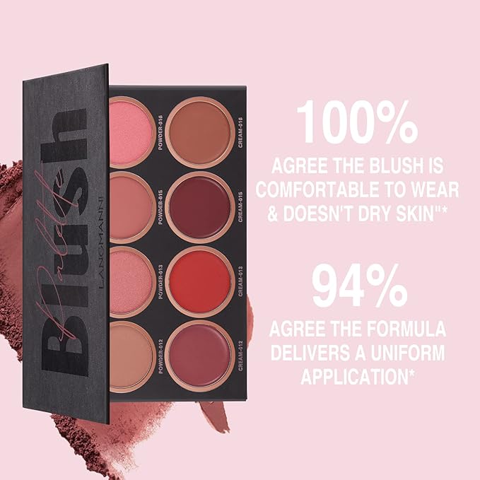 8 Colors Blush Palette, 4 Powder + 4 Cream Blush, Contour and Highlight Blush Palette, Natural Nude Makeup Brighten Skin Tone Portable Makeup Blush, Professional Facial Makeup Blush
