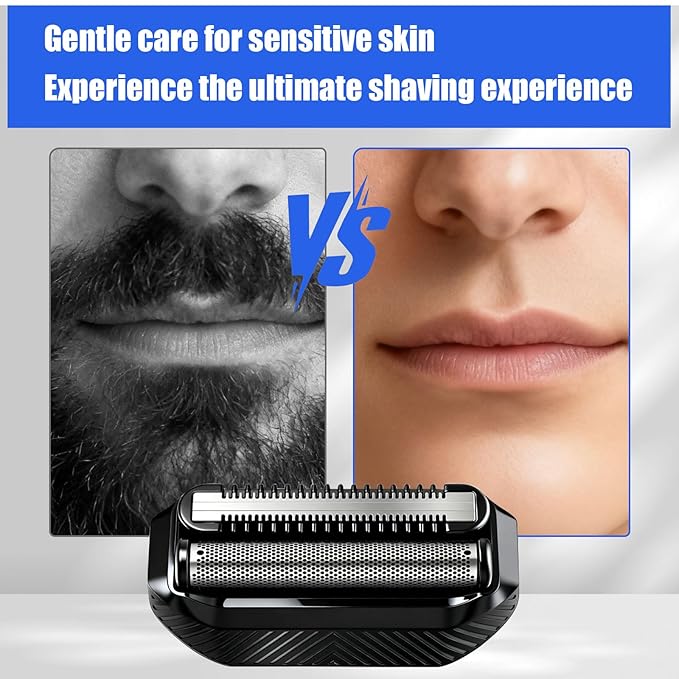 Shaver Replacement Blade compatible with MANSCAPED The Handyman Compact Face Shaver Razor Replacement Head (Black(3PCS))