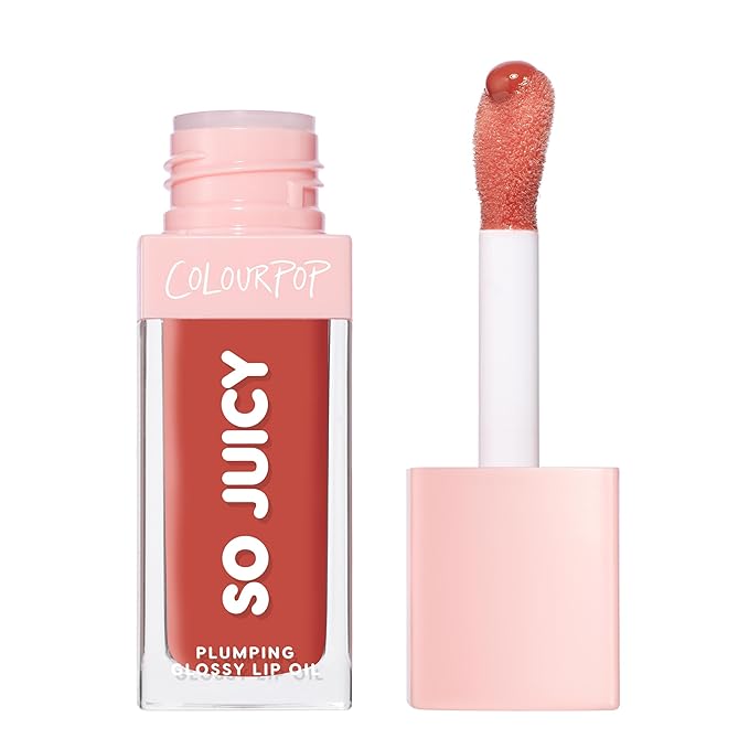 ColourPop So Juicy Plumping Glossy Lip Oil - Hydrating & Plumping Lip Oil with a Sheer Wash of Non-Sticky Color - Infused with Peptides, Ceramides & Ginger - So Sassy (0.29)