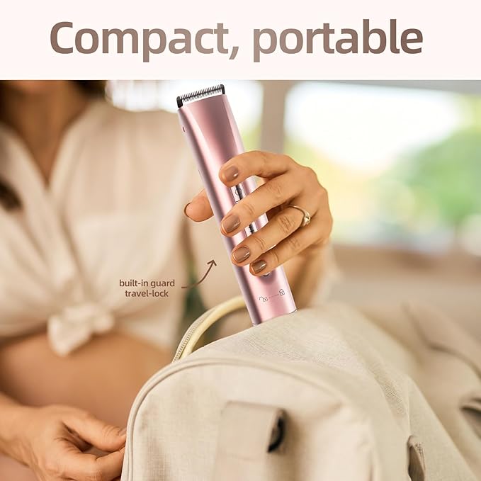 Bikini Trimmer for Women, 2 in 1 Electric Razors for Women, Bikini Shaver with Dual Heads, Body and Facial Hair Removal, IPX7 Waterproof Wet & Dry Use, for Face Chin Pubic Underarm Legs