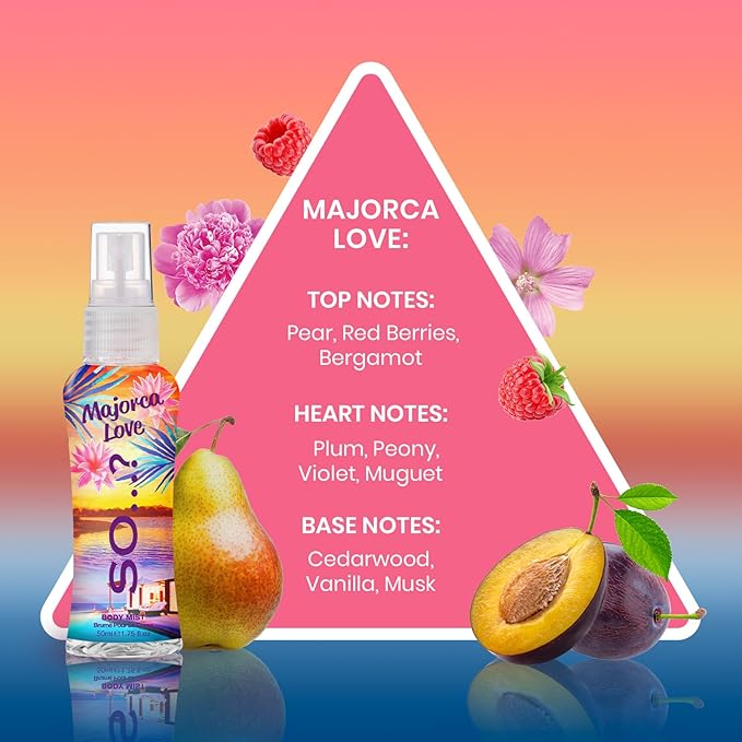 So...? Escapes Body Mist Gift Set - Perfumes for Women - Everyday Body Spray - Vegan, Cruelty-Free - Fragrance Gifts - 4 pcs (Pack of 2)