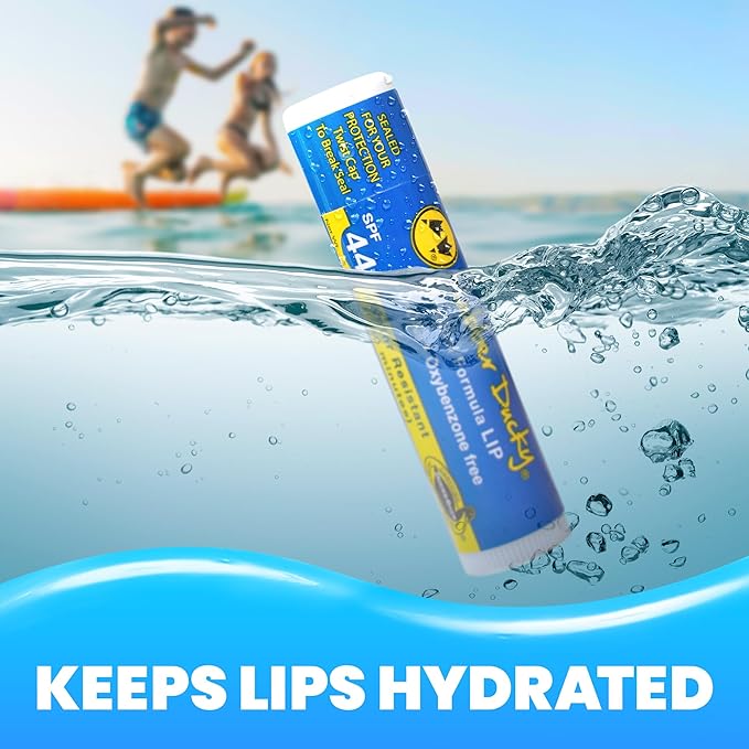 Rubber Ducky | Lip Sunscreen, Lip Balm with SPF 44, Water Resistant Sunscreen Lip Balm | Vegan, Untinted, Vanilla Flavor, with Vitamin E | All Season - Broad Spectrum Sunscreen for Lips