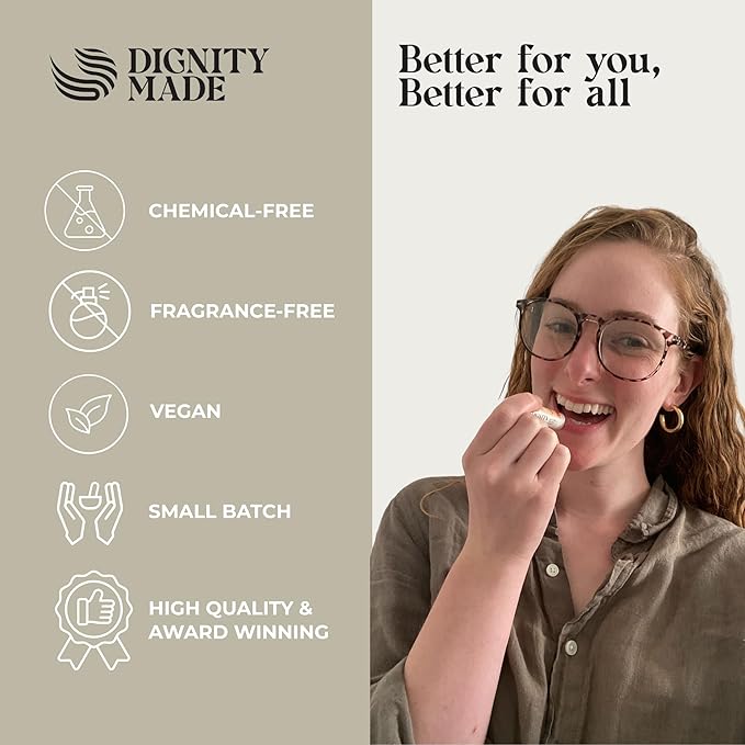 Dignity Coconuts Moisturizing Lip Balm – Soothing & Fragrance-Free, Pack of 5 - Vegan w/Nourishing Coconut Oil, Cocoa Butter & Essential Oils – 4.4ml (0.15oz) Each – Lip Care Set