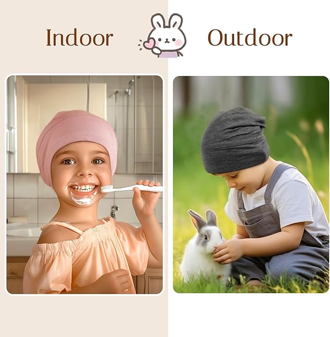 OLESILK Silk Baby Bonnet 6-12 Months: 100% Mulberry Silk & Modal, Anti-Frizz for Curly Hair, Adjustable Fit Growing Toddler