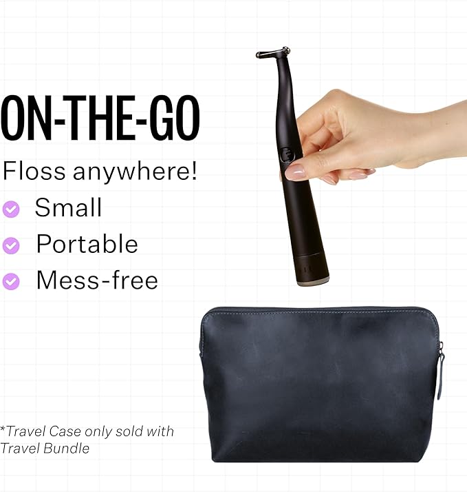 FLAUS Electric Flosser (Oprah's List, Shark Tank) 3 Speeds + 45 Refill Heads (Extra Strong Woven Floss for Durability) Water Flosser Alternative, Dentist Recommended Tooth Flossers Dental Floss Picks