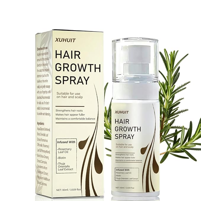 Hair Growth Spray for Women & Men with Rosemary Oil & Biotin - Help Reduce Hair Thinning & Hair Loss for Healthier-Looking Hair - Non-Greasy Fast Absorbing Scalp Spray - 60ml (01)