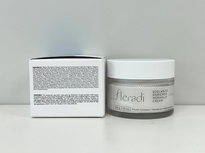 fleradi Edelweiss Face Cream for Women and Men – Korean Night Moisturizer with 30% Edelweiss Extract (Natural Power), Deep Hydration for Dry Skin (Advanced Barrier Care)