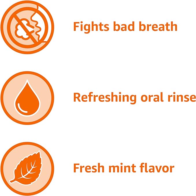 Amazon Basics Fresh Breath Mouthwash, Mint, 33.8 Fl Oz (Pack of 4), (Previously Solimo)