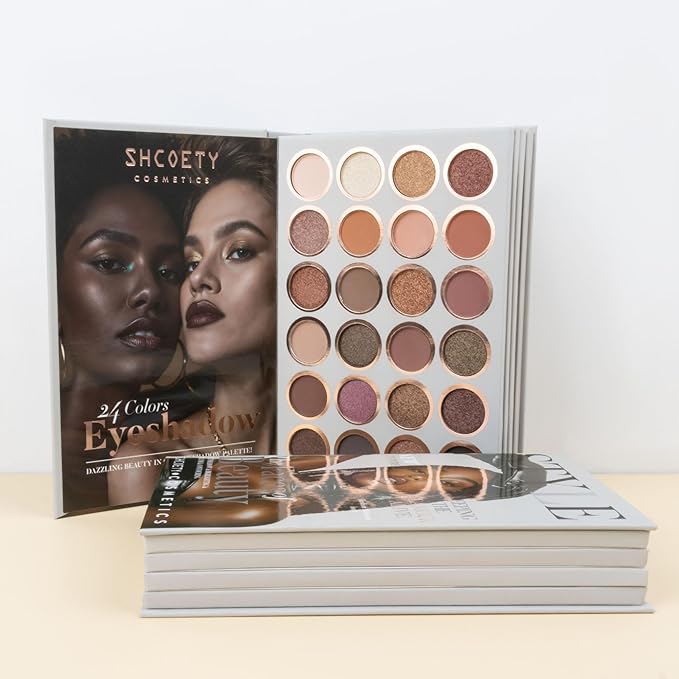 43 Color Cosmetic Palette - Pigmented Eyeshadow, Blendable Blush, Highlighter & Contour, Long-Wear Makeup Kit for Full Face Makeup, Travel-Friendly (A)