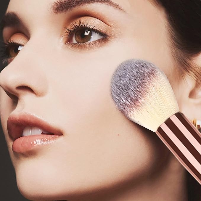 3PCS Angled Blush Brush, Double Ended Makeup Brush for Blush, Slant Brush for Contour and Highlighter, Perfect for Makeup with Powder