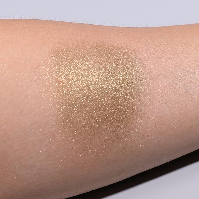 ISMINE Single Eyeshadow Powder Palette Shimmer Gold, High Pigment, Longwear Single Gold Eye Makeup for Day & Night (#16)