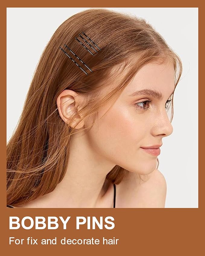 MAORULU Hair Bobby Pins with Cute Case, 250 CT Hair Pins for Buns, Premium U Hair Accessories for Women, Girls and Kids, Great for All Hair Types (Variety U & Bobby Pins Black)
