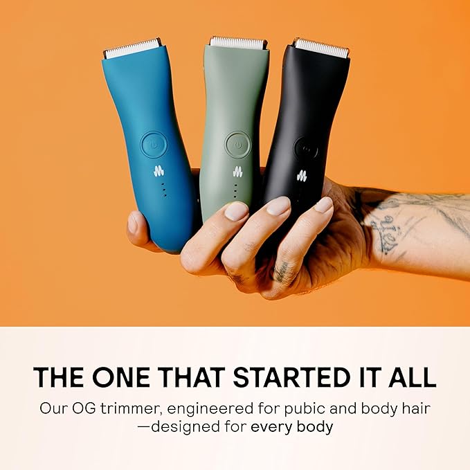 MERIDIAN The Trimmer Original - Body Hair Trimmer for Men, Electric Shaver for Pubic Hair, Chest, Legs & Bikini, Waterproof & Rechargeable, Ocean