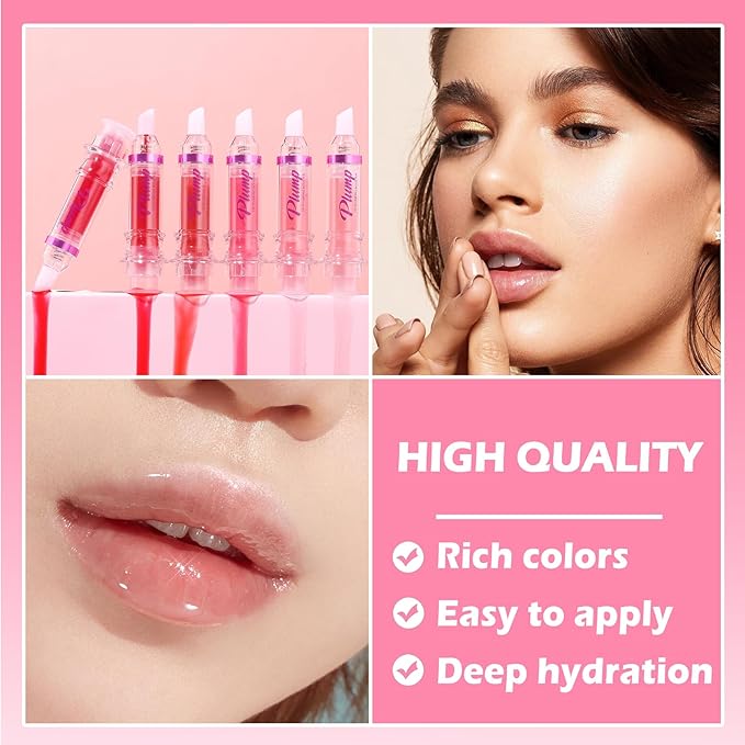 Korean Clear Lip Oil Gloss for Women,Ultra-Hydrating Lip Glow Oil with Chili Extract,Nourishing Lip Oil Tinted,Lip Plumping Booster,Fuller Lips Instantly - 02 Baby Pink