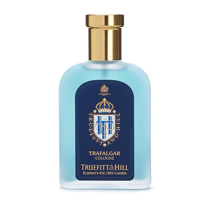 Truefitt & Hill Luxury Cologne - Trafalgar - Premium Long-Lasting Spice and Wood Men's Fragrance Presented in a Beautifully Etched Traditional Atomizer Bottle - 3.38 oz