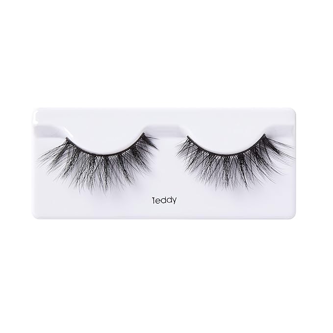 KISS Triple Push-Up, False Eyelashes, 'Teddy', 12mm, Includes 1 Pair Of Lash, Easy to Apply, Reusable Lash Clusters