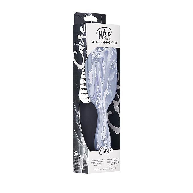 Wet Brush Shine Enhancer Paddle Brush, Marble Silver - Detangler Brush with Ultra Soft Bristles, Infused With Natural Argan Oil, Shiny & Smooth Hair, Wet or Dry, All Hair Types