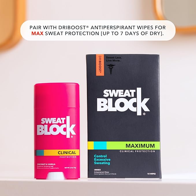 SweatBlock Clinical Strength Deodorant Antiperspirant for Women Coconut and Vanilla Scented 2 Pack 48 Hour Protection Against Sweat and Body Odor Gentle Daily Use Formula for Confidence and Freshness