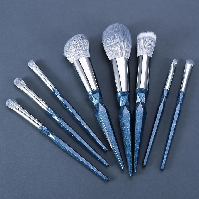 ENZO KEN Sapphire Blue Makeup Brush Set Professional, Vegan Makeup Brushes Set, Makeup Brush Set with Case, Glitter Cosmetic Brushes Makeup Set, Make up Brushes Vegan, Make up Brushes Set Professional