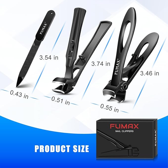 Toenail Clippers for Seniors for Thick Toenails with Wide Opening, Heavy Duty Angled Nail Clippers for Men with Long Handle, Large Fingernail Clippers with Catcher Gifts for Men Women Adults