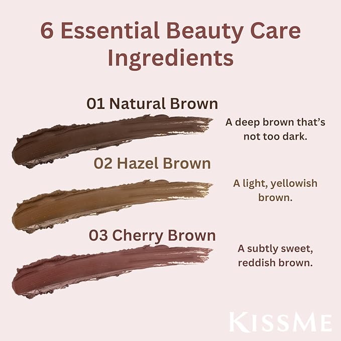 Heroine Make by KISSME Soft Define Waterproof Cream Pencil Eyeliner, Long-Lasting Natural Shades, 0.1g Punched Eyeliner Oval Core, 03 Rosé Brown, 0.01oz