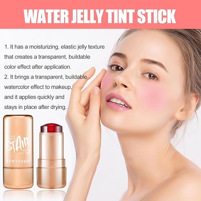 2pcs Jelly Blush Stick, Multi-purpose Lip and Cheek
