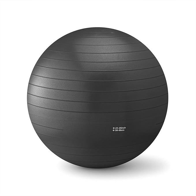 Amazon Basics Anti-Burst Exercise Ball with Pump, 23-26" Diameter