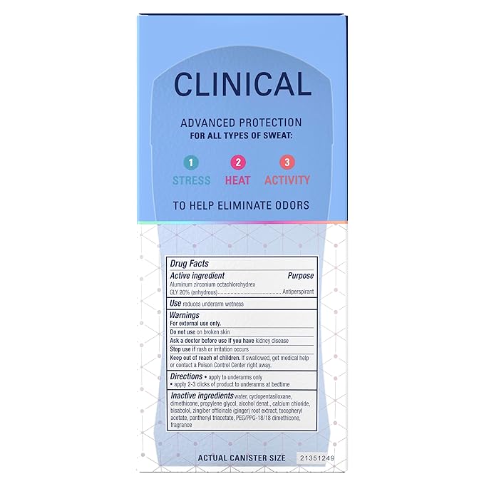 Secret Clinical Strength Antiperspirant Deodorant for Women, 100hr Sweat & Odor Protection, 3X Stress Protection with Pro-Hyaluronic Acid, Ph Balancing Minerals, Clear Gel, Clear Aloe Scent, 2.6 oz