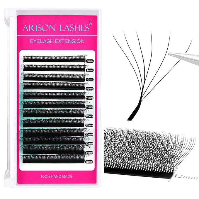 6D W Shape Eyelash Extension Premade Fans Volume Lash Extensions Easy Fanning False Lashes Matte Black Volume Premade Cluster W Lashes(6D-0.07-D-8-15Mix)