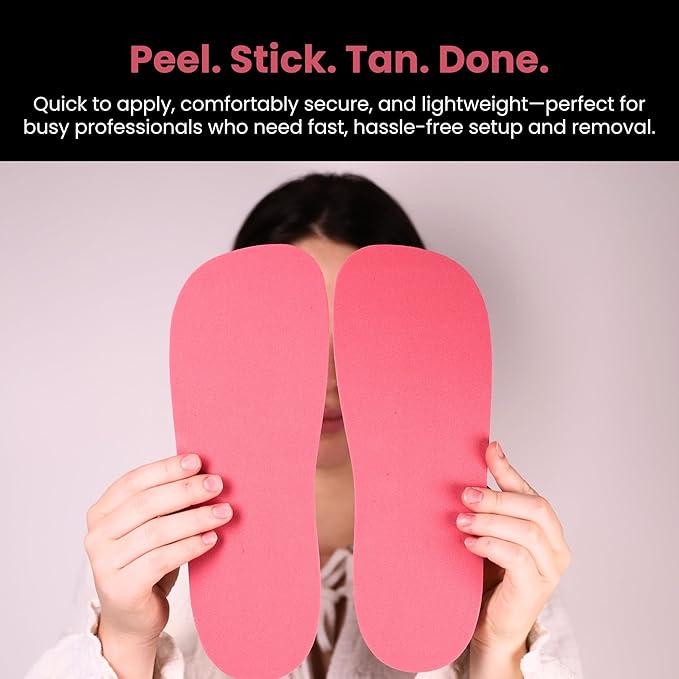 Professional 40 Pairs Spray Tan Feet Pads - Disposable Foam Feet Protectors for Tanning Hygienic & Comfortable Feet for Spray Tanning - Spray Tan Foot Covers for Tanning Tent (Pink)