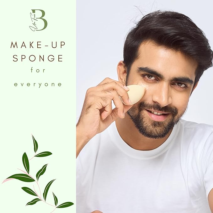 Bumfuzz Green Tea Beauty Sponge - Plant-Based, Eco-Friendly, Cruelty-Free, Dye-Free & Latex-Free Blender, Biodegradable & Vegan Makeup Sponge, Makeup Blender, Perfect for Liquid & Powder (3 count)