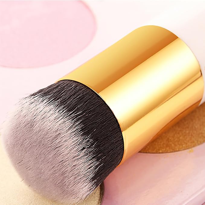 Makeup Brushes, Foundation Powder Makeup Brush Professional Makeup Brush Liquid Blending Mineral Powder Buffing Stippling Makeup Tools (Pink&White)