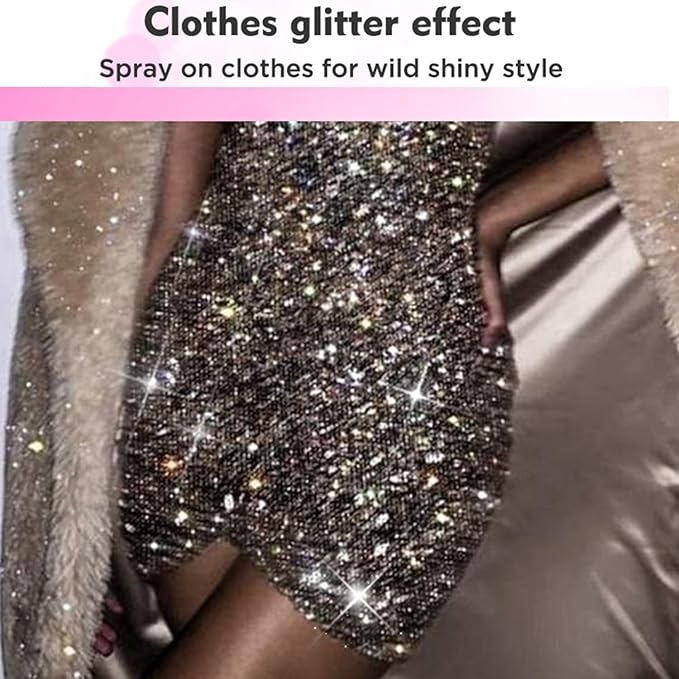 Body Glitter Spray - Pink Sparkling Shimmer for Hair,Clothing & Face Long-Lasting,Quick-Drying Loose Shimmer Hairspray Temporary Shiny Mist for St. Patrick's Day, Festival, Rave, Party, Prom Supplies