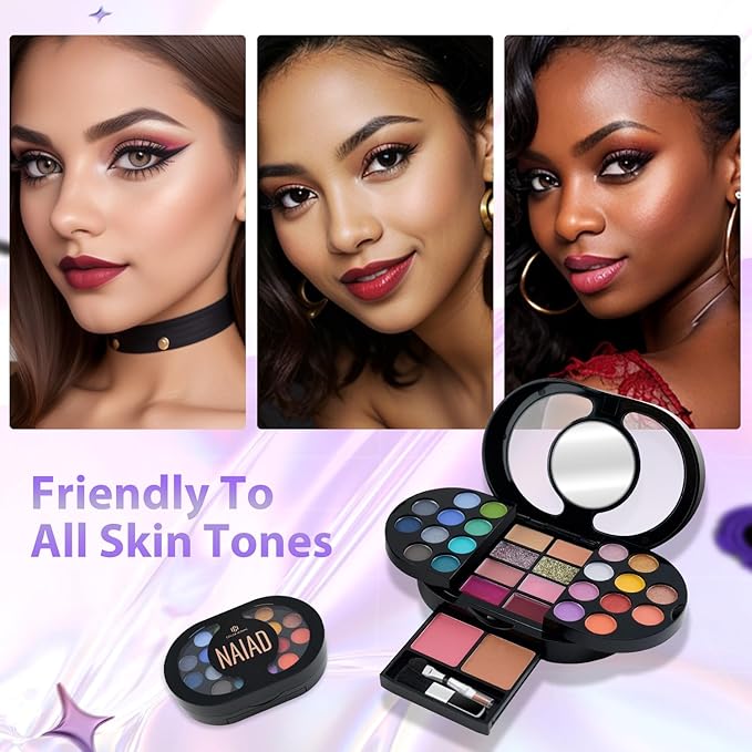 Color Nymph Travel Makeup Palette with Mulit-Colors Eyeshadows,Concealer,