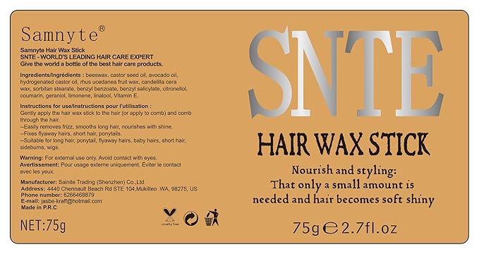 Slick Back Hair Brush & Hair Wax Stick Set - Frizz Control & Flyaway Smoothing - Sleek Ponytails, Buns, Edges - Styling Cream/Gel/Balm/Pomade Stick for Women - Styling Accessories for Girls & Kids