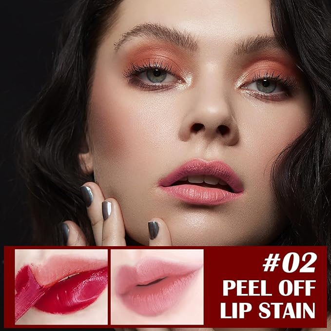 Peel Off Lip Liner Stain, Peel Off Lip Stain with Matte Finish, Peel Off Mask Tint, Waterproof, Long Lasting, Transfer Proof Red Lip Tint, Highly Pigmented Color