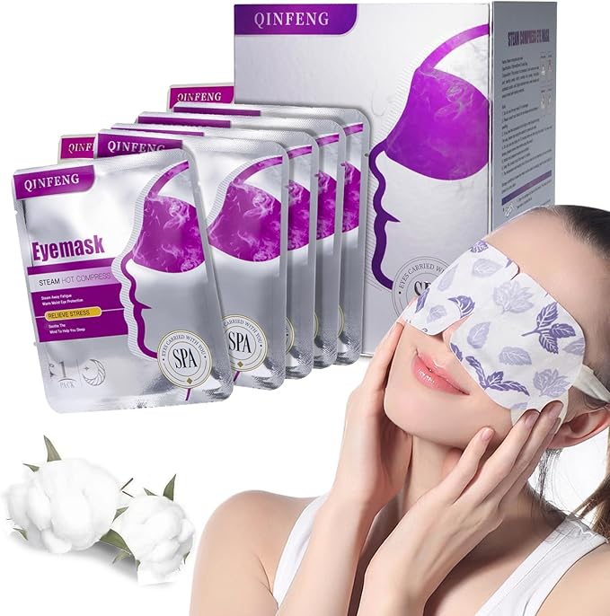 QINFENG 18 Packs Steam Eye Mask for Dry Eyes Self Heating Masks Cornea Care Rest Disposable SPA Warm Compress,Eye Mask for Sleep,Stye Eye Treatment,Reduce Eye Fatigue Travel Essentials(Unscented)
