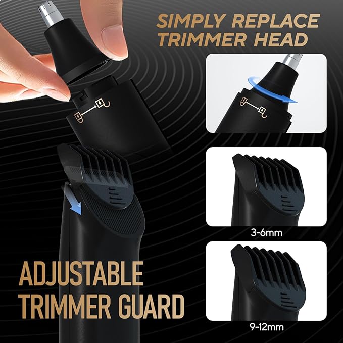 Groin & Body Hair Trimmer for Men Bikini Trimmer Women Electric Ball Pubic Shaver IPX7 Waterproof Wet & Dry Use Versatile Shaver for Temple Groin Nose Ear Hairs Beard (Black)