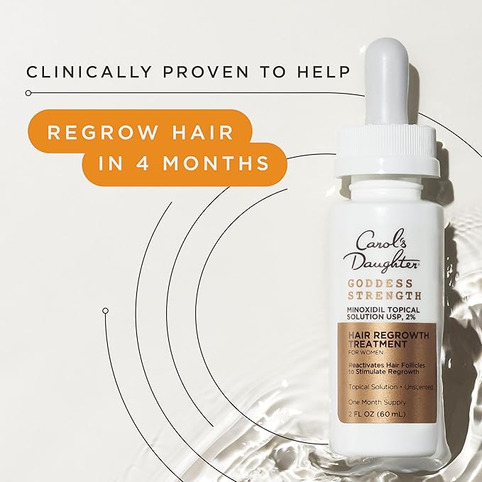 Carol's Daughter Goddess Strength Hair Regrowth Treatment for Women, 2% Minoxidil Solution for Hair Loss and Thinning, One Month Supply, 2 Fl Oz