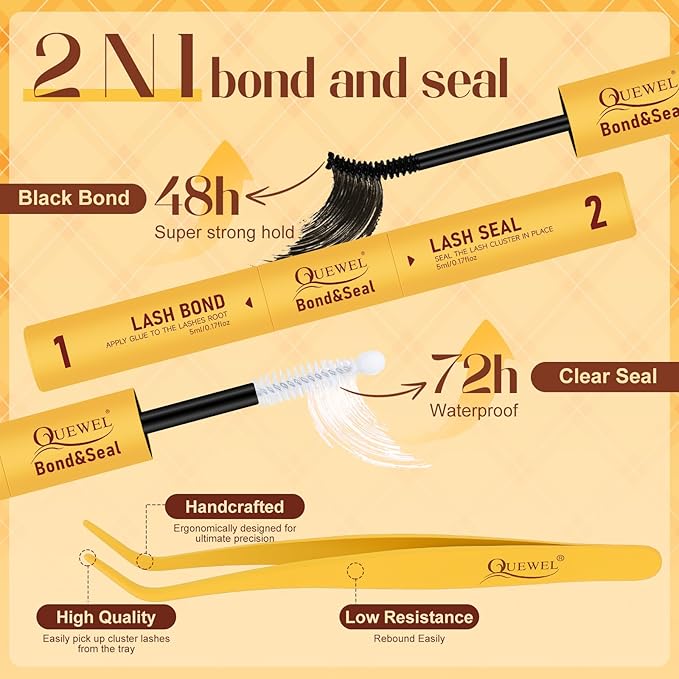 QUEWEL 320PCS Lash Clusters Kit 60D+70D+80D+100D Lashes Clusters Kit 10-18mm Cluster Lashes Individual Eyelash Clusters Reusable for Natural DIY Cluster Eyelash Extensions for Beginners