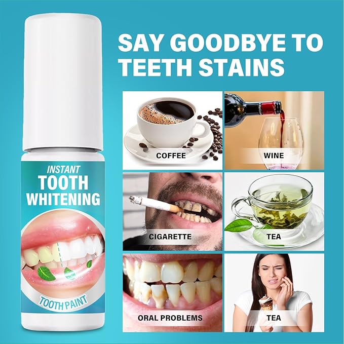 Tooth Paint, Instant Teeth Whitening Paint Kit, White Gel Paint for Teeth, Easy & Fast Get Shiny Teeth, Safe, Assertive Socializing