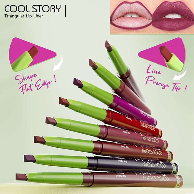 COOL STORY Lip Liner Pencil Stain Long Lasting Waterproof Makeup Set