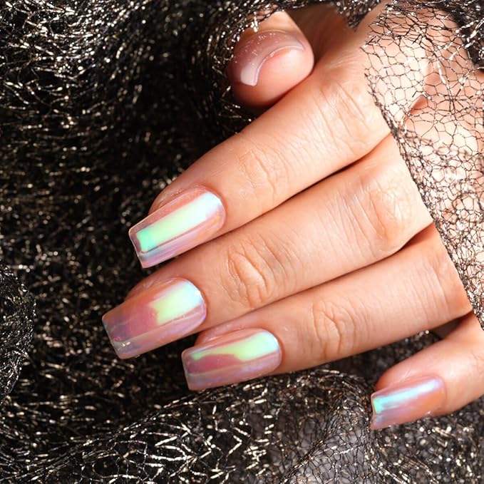Pretty Diva 0.3g Mermaid Unicorn Chrome Nail Powder, Aurora Iridescent Chrome Powders for Nails, Mermaid Powder for Nails Chrome Mica Powder Manicure Pigment