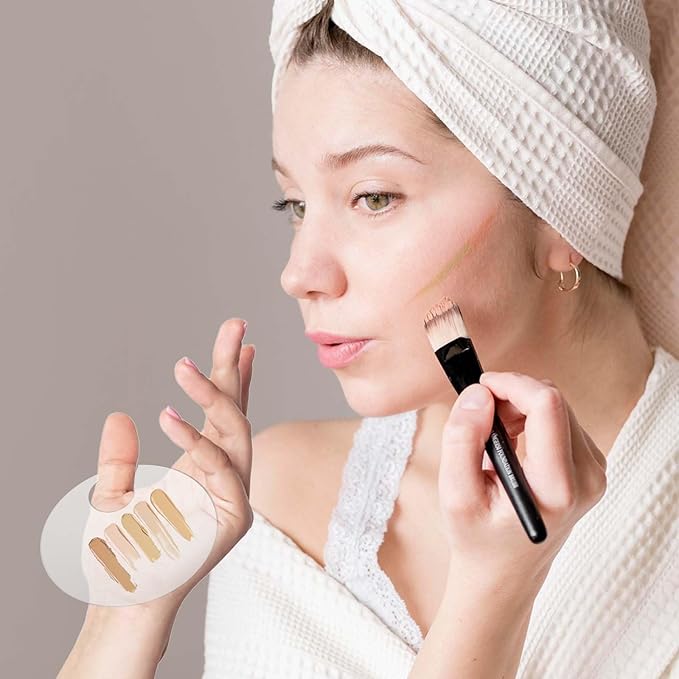 2PCS Makeup Mixing Palette with 2PCS Metal Spatula,